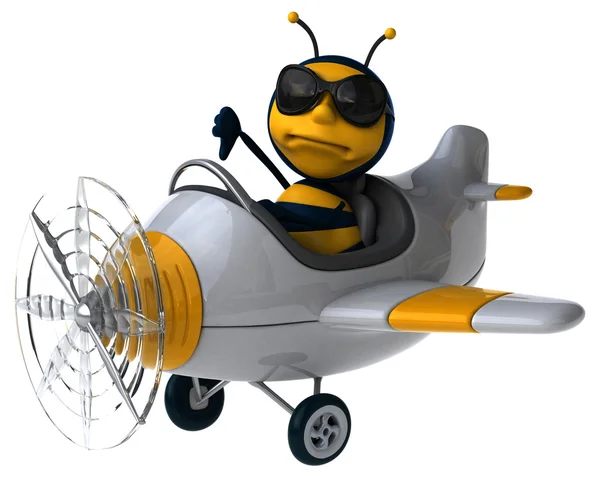 비행기에 재미 있는 꿀벌 — 스톡 사진