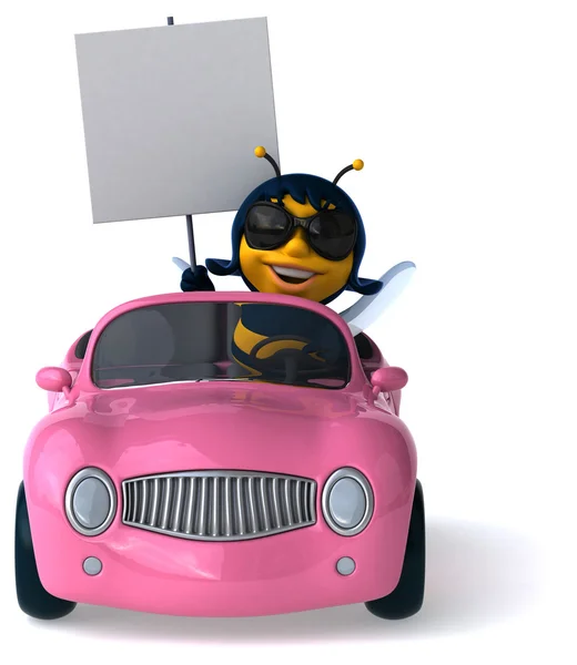 Grappige bee in auto — Stockfoto