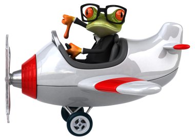 Uçak komik kurbağa