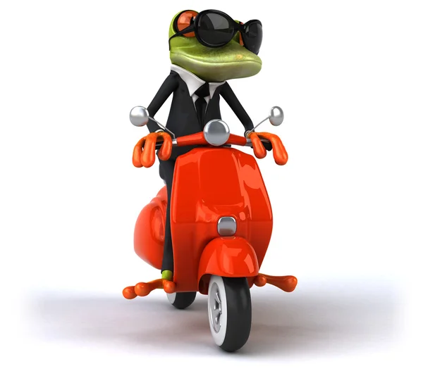 Grenouille drôle sur moto — Photo