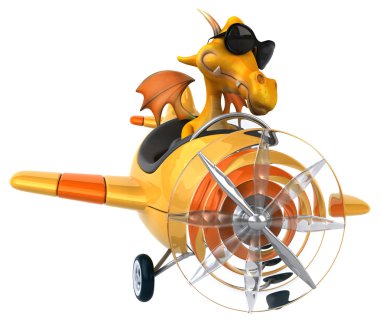 Uçaktaki eğlenceli ejderha