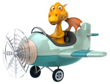 Uçaktaki eğlenceli ejderha