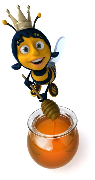 Abeja divertida con miel —  Fotos de Stock