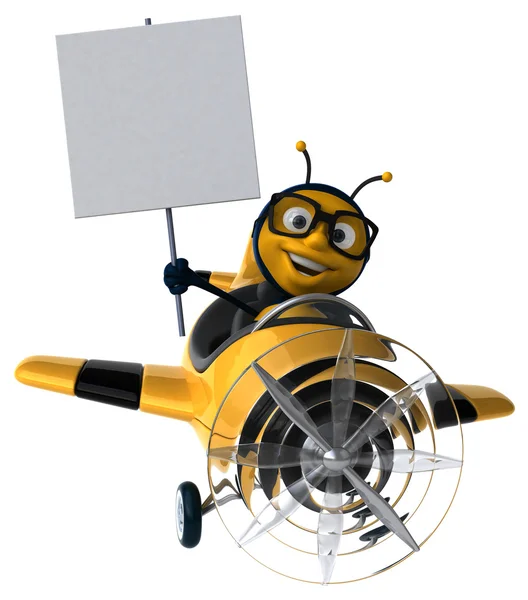Веселая пчела в самолете — стоковое фото