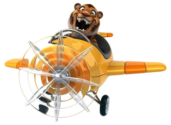 Веселый тигр в самолете — стоковое фото