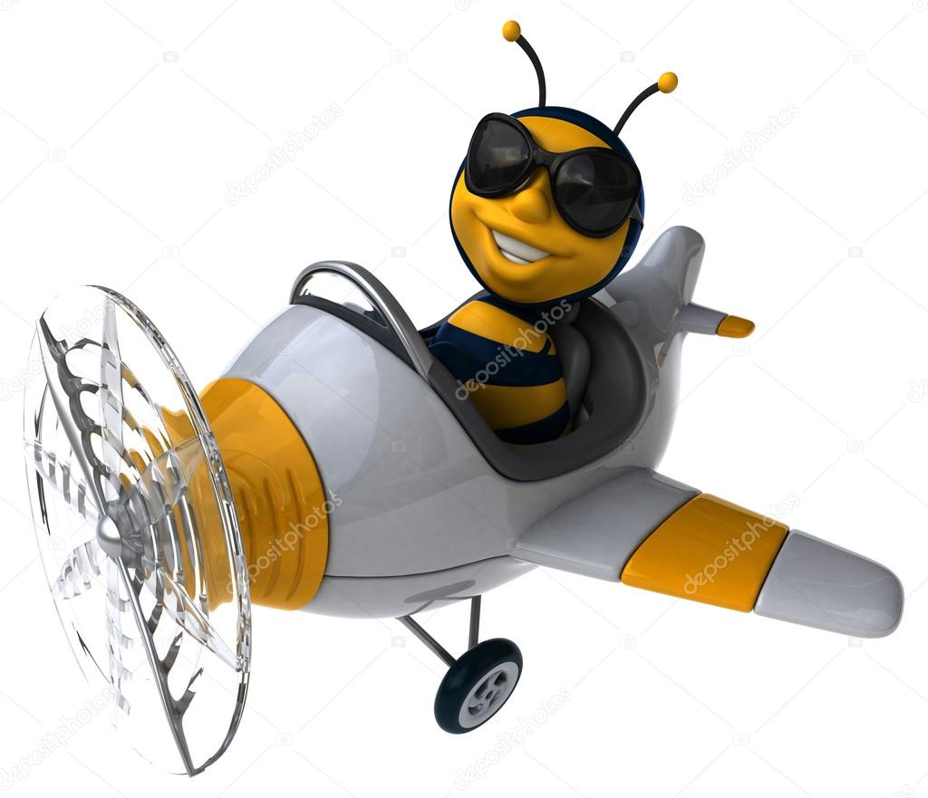 Fun bee in airplane