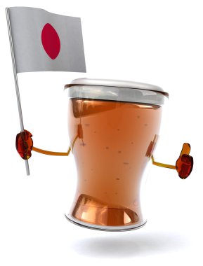 Funny beer with japanese flag clipart