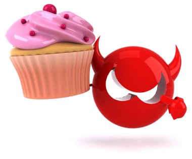 Virüs işareti ile cupcake