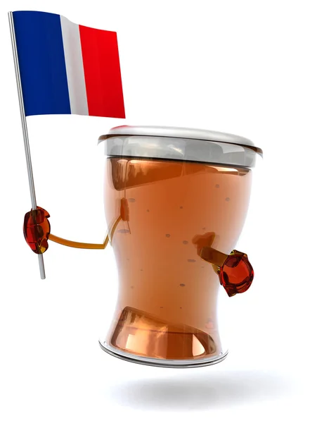 Funny beer with french flag — Stock Photo, Image
