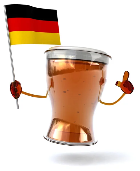 有趣的啤酒与德国国旗 — 图库照片