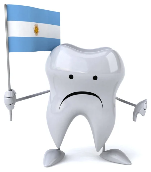 Funny tooth with argentina flag — Stock Photo, Image