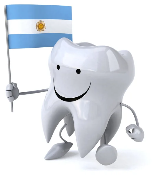 Dent drôle avec drapeau argentin — Photo