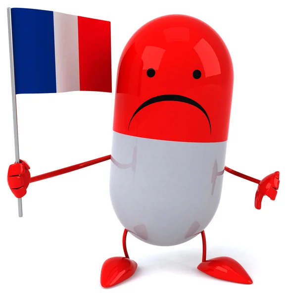 Srandovní pilulky s francouzské vlajky — Stock fotografie