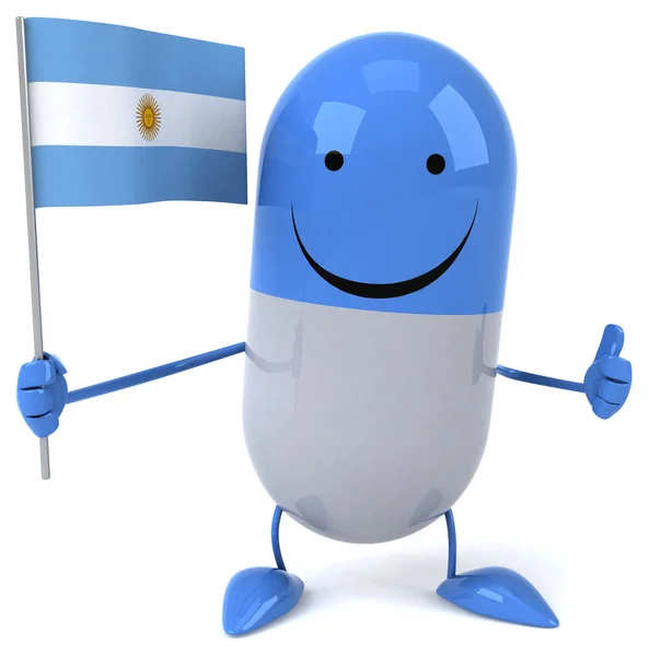 Funny pill with argentina flag — Stock Photo, Image