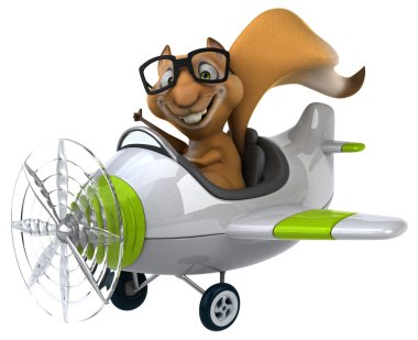 Uçak içinde komik sincap