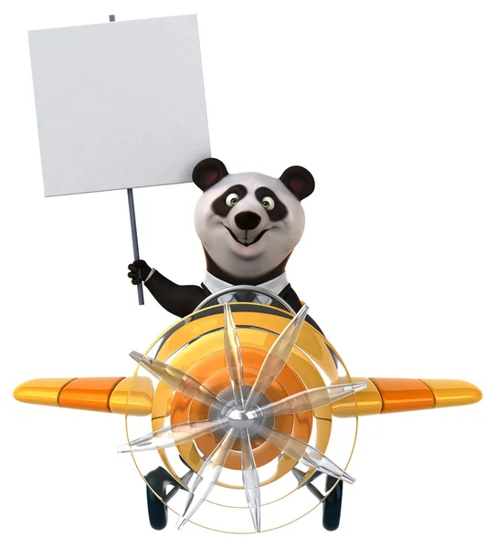 有趣的卡通熊猫 — 图库照片