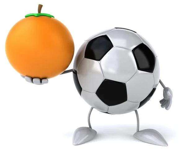 Смешной мультяшный футбольный мяч — стоковое фото