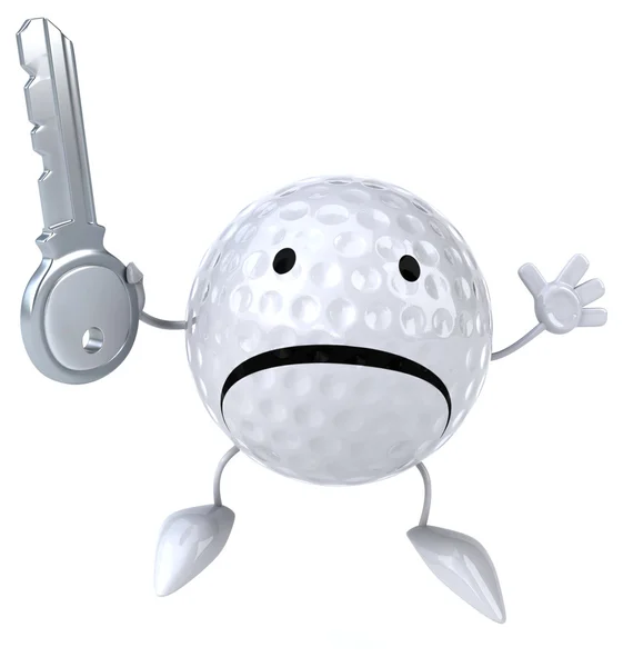 Szórakoztató karikatúra golf labda — Stock Fotó