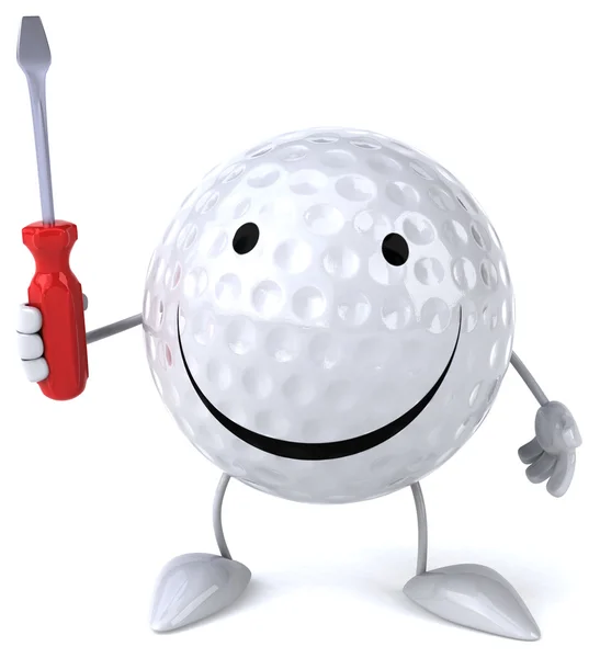 Fun cartoon Golf ball — Stock Photo, Image