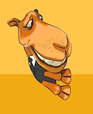 komik karikatür deve