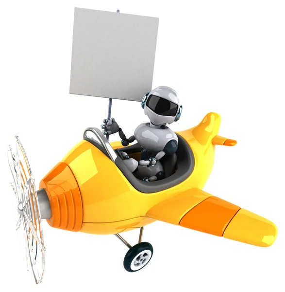 Robotul amuzant din avion — Fotografie, imagine de stoc