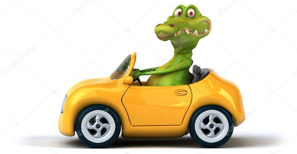 Funny crocodile in car Stock Photo by ©julos 84337716