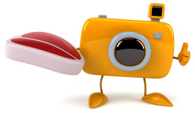 Komik karikatür fotoğraf makinesi