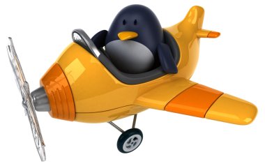 Uçak içinde komik penguen