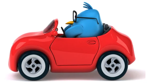 Spaß Karikatur blauer Vogel — Stockfoto
