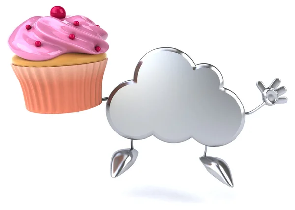 Nube con sabroso cupcake — Foto de Stock