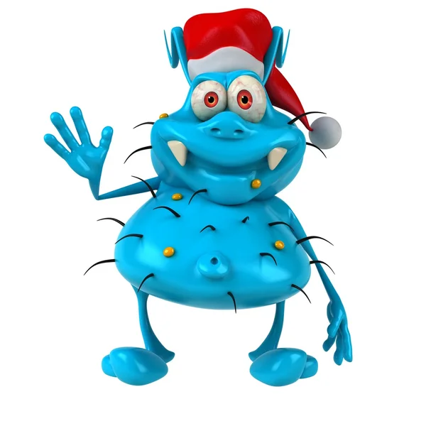 Noel babalar şapkalı komik mikrop — Stok fotoğraf