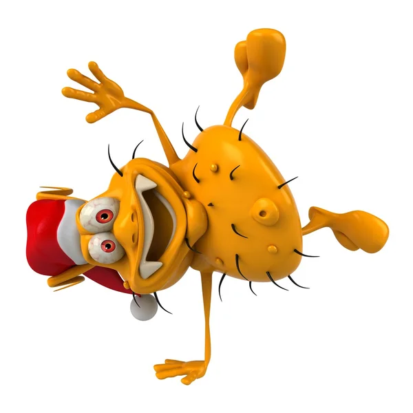 Funny germ in Santas hat — Stock Photo, Image
