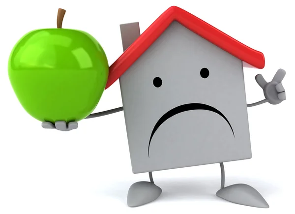 Funny house with apple — Stock Photo, Image