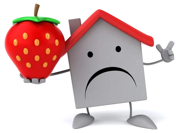 Funny house with strawberry — Stock Photo, Image