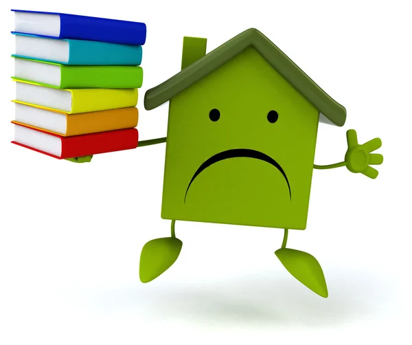 Casa engraçada com livros coloridos — Fotografia de Stock