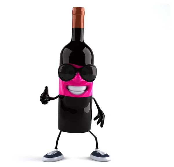 Веселая бутылка вина из мультика — стоковое фото