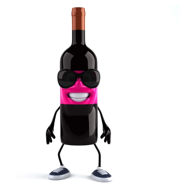 Веселая бутылка вина из мультика — стоковое фото