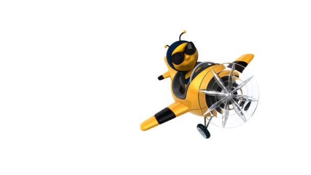 Fun bee on airplane — Stock Video