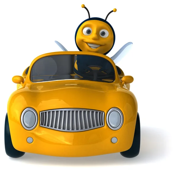 Grappige bee in auto — Stockfoto