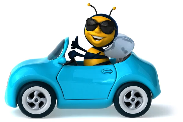 Grappige bee in auto — Stockfoto