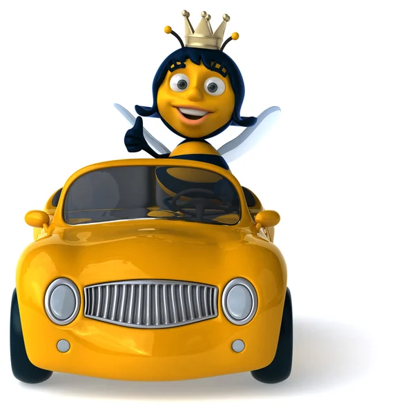 Смішна бджола в машині — стокове фото