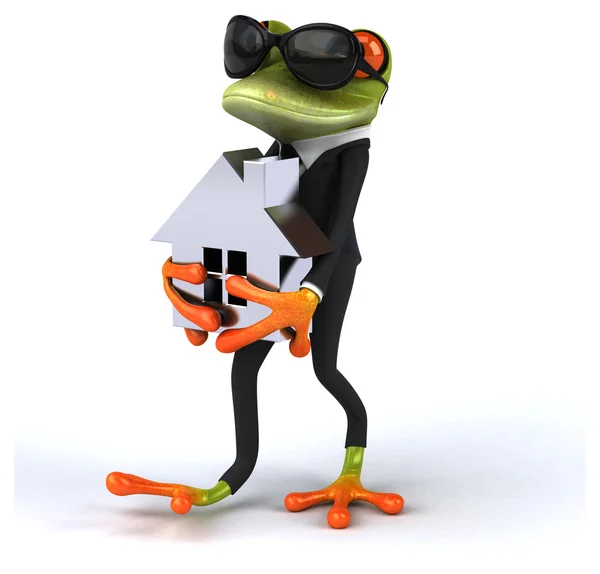 Lustiger Cartoon-Frosch — Stockfoto