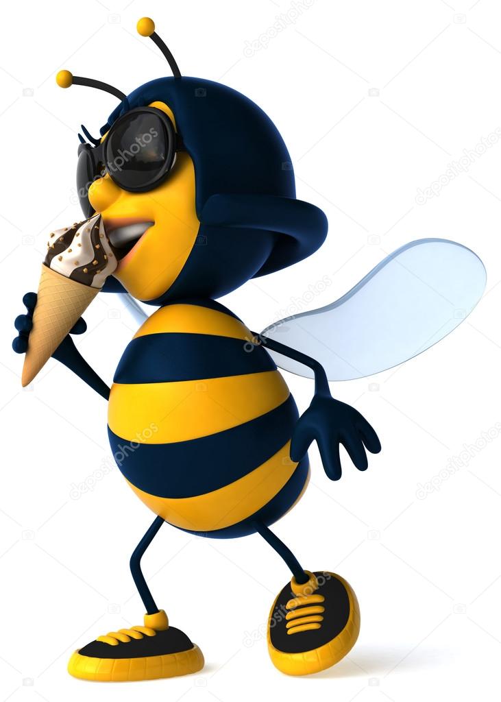 Funny cartoon bee