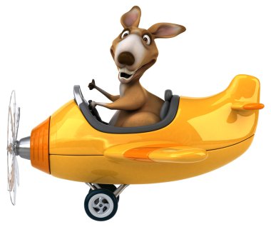 Uçak içinde komik kanguru