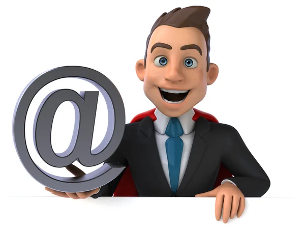 Cartoon Super businessman — Stock Photo, Image