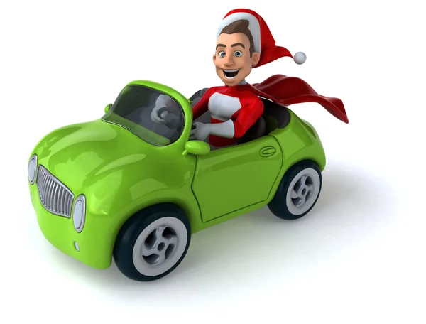 Santa Claus en el coche —  Fotos de Stock