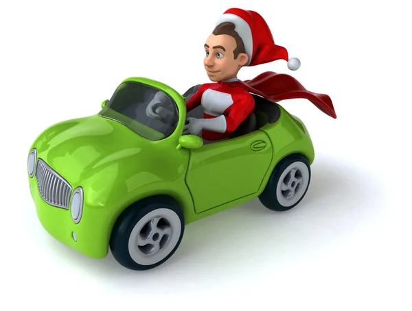 Santa Claus en el coche —  Fotos de Stock