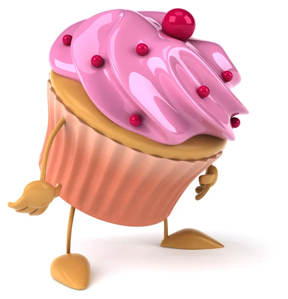 Eğlenceli çizgi film cupcake — Stok fotoğraf