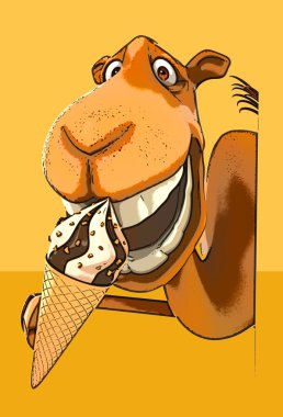 Eğlenceli çizgi film deve