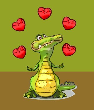 komik karikatür timsah